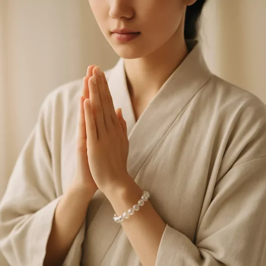Hands holding glowing energy light for remote Taoist blessing session