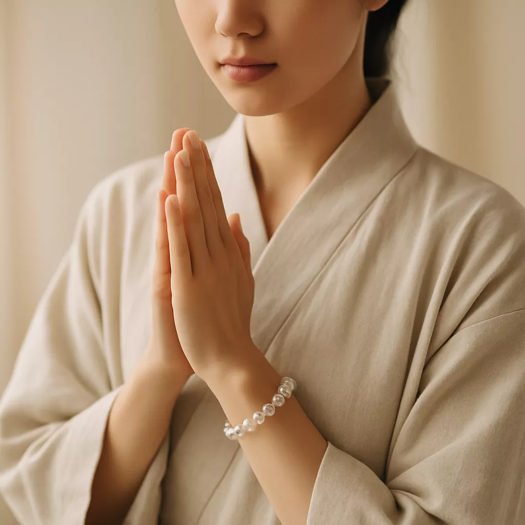Hands holding glowing energy light for remote Taoist blessing session